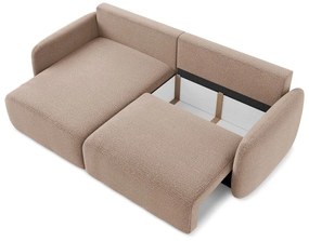 Colțar maro deschis extensibil/cu spațiu de depozitare (cu colț pe partea stângă) Kalena – Makamii