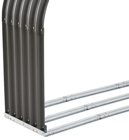 Outsunny Suport de lemne de foc, rezistent la intemperii, din oțel, 212 cm x 46 cm x 112 cm, Gri | Aosom Romania