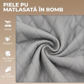 HOMCOM Set de 2 Scaune de Bar Rotative Reglabile pentru Bucătărie, Gri Deschis | Aosom Romania