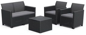 Set de mobilier de grădină Claire cu 4 locuri și masă cu perne, grafit
