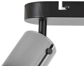 Spot modern de tavan Gunmetal cu 3 lumini rotativ și reglabil - Drain