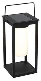 Lampă modernă de exterior neagră cu LED și dimmer solar - Denlu