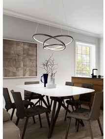 Lustră negru-mat LED cu intensitate reglabilă Darvin – Trio