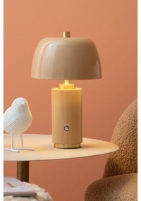 Veioză bej LED cu intensitate reglabilă cu abajur din metal (înălțime 30 cm) Freya – Leitmotiv