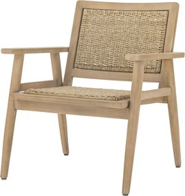 Fotoliu de grădină din lemn de acacia FSC® și polirattan, L66×H75,5×W67 cm, „Sorrento"