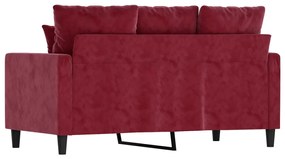 Canapea cu 2 locuri, rosu vin, 120 cm, catifea Bordo, 138 x 77 x 80 cm