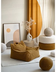 Fotoliu puf pentru copii maro cu tapițerie din țesătură bouclé Chair – Wigiwama