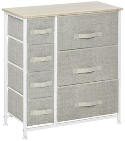 HOMCOM Sifonier 7 sertare din material textil, sifonier, mobilier de depozitare modern, cadru din oțel, 63,5 x 30 x 71 cm, gri | Aosom Romania