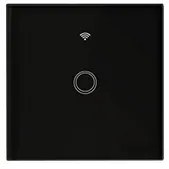 Intrerupator simplu smart, sticla securizata neagra, control Tuya, Masterled