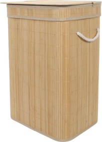 Coș de rufe din bambus cu capac, 80 l