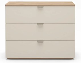 Comodă crem/în culoare naturală cu aspect de lemn de stejar 100x80x40 cm Dennis – Marckeric