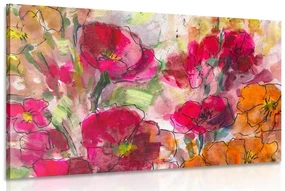 Tablou natura moartă florală pictată