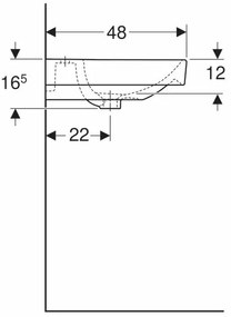 Lavoar dublu pe mobilier Geberit Smyle Square 120 cm cu orificiu baterie