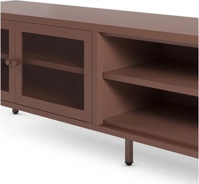 Comodă TV burgundy din metal 160x50x35 cm Fayna – Marckeric