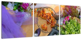 Tablou - picnic de vară (cu ceas) (90x30 cm)