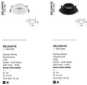 Spot incastrabil directionabil GU10 SELENITE alb
