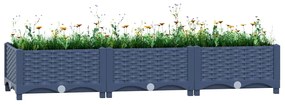 vidaXL Strat înălțat, 120 x 40 x 23 cm, polipropilenă