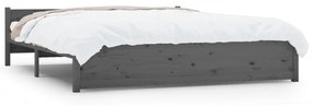 815056 vidaXL Cadru de pat, gri, 160x200 cm, lemn masiv