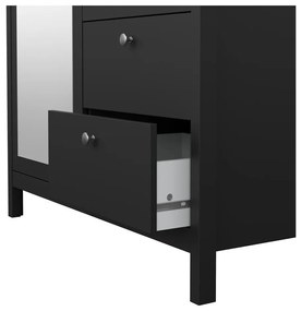 Șifonier negru cu oglindă 102x199x58 cm Madrid – Tvilum
