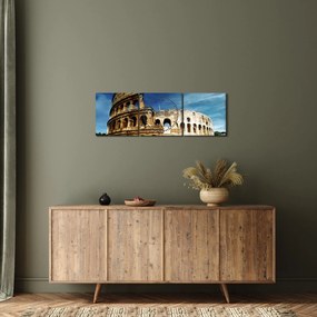 Tablou - Colosseum din Roma, Italia (cu ceas) (90x30 cm)