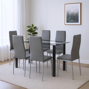 Denton 6+1 set de luat masa gri-gri