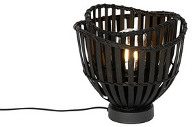 Lampa de masa orientala bambus negru - Pua