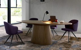 Masa ovala Walnut Veneered, 220x110cm AC-LE015