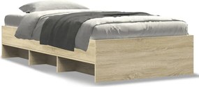vidaXL Cadru pat fără saltea stejar sonoma, 90x200 cm, lemn prelucrat