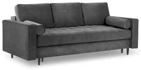 Canapea extensibilă din catifea Milo Casa Santo, gri închis