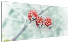 Tablou cu măcieșe înghețate (120x50 cm)