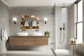 Decorare de perete cu oglindă Modele geometrice aurii