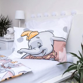 Lenjerie de pat pentru copii albă-gri din bumbac pentru pătuț 100x135 cm Dumbo "Dots" – Jerry Fabrics
