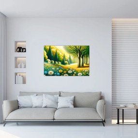 Tablou - Sat în galben-verde (90x60 cm)