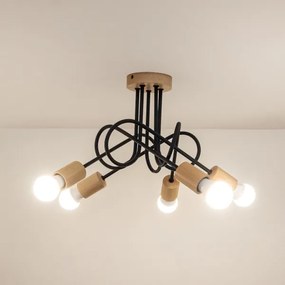 Lustră aplicată OXFORD 5xE27/15W/230V pin/negru