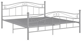 Cadru de pat, gri, 180x200 cm, metal Gri, 180 x 200 cm