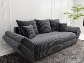 Canapea extensibilă dumonde cu ladă de depozitare si sezut confortabil din spuma high-density, Loana Ambience Grey 250x100 cm
