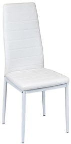 Scaun de masă Tino NOVA, piele textilă albă + metal - alb