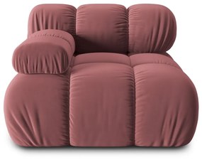 Canapea modulara Bellis cu 1 loc, colt pe partea stanga si tapiterie din catifea, roz