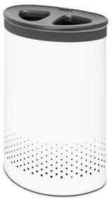 Cos de rufe Brabantia Selector 1003787, 55 L, 2 compartimente, Orificii aerisire, Umplere fara deschidere, Alb
