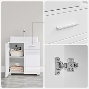 Dulap de depozitare pentru lavoar, Vasagle, Alb, 60x63x30 cm