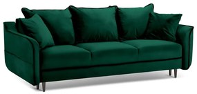 Canapea extensibilă din catifea Kooko Home Basso, verde