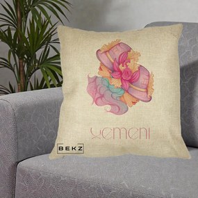 Perna Personalizata Zodie Gemeni, 40x40 cm, Crem, Husa Detasabila, Perna Inclusa, BEKZ®