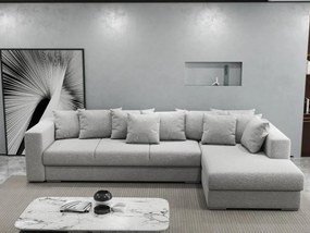 Colțar extensibil dumonde cu ladă de depozitare si sezut confortabil din spuma high-density, Gloria Euphoria Dove II 320x183 cm