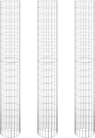 vidaXL Strat înălțat gabion 3 buc. Ø30x200 cm oțel galvanizat circular