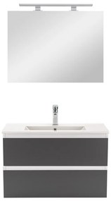 Mobilier complet de baie Vario Forte 80 alb-antracit