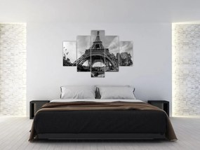 Tablou - Turnul Eiffel, alb-negru (150x105 cm)