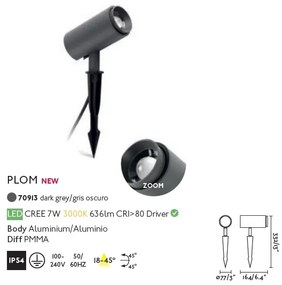 Proiector LED de exterior cu tarus IP54 PLOM