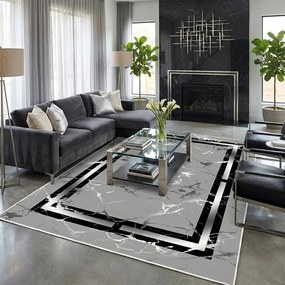 Covor camera antiderapant, 200x300 cm, Marmura Gri
