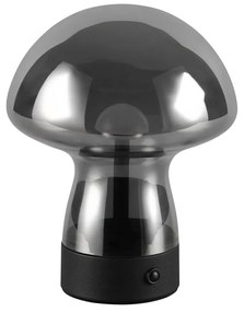 Veioză gri LED cu abajur din sticlă (înălțime 18 cm) Dooley – Reality