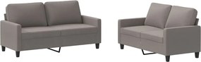 vidaXL Set de canapea cu perne, 2 piese, gri taupe, material textil